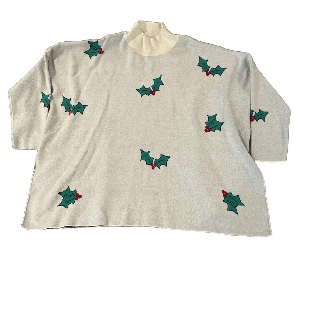 Chic Soul Cream Green Turtleneck Sweater